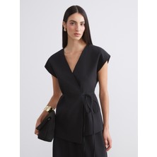 Soulife Kruvaze Yaka Kadın Klasik Yelek