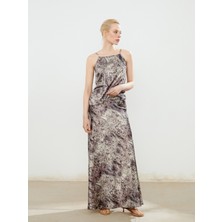 Beli Lastikli Desenli Saten Etek