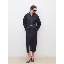 Loose Fit Yırtmaçlı Jean Etek