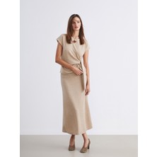 Beli Lastikli Midi Etek