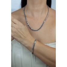 Liveyn Design Arpa Zincir Çelik Kolye Bileklik Set