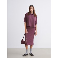 Beli Lastikli Yırtmaçlı Etek