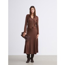 Beli Lastikli Dokulu Pileli Etek