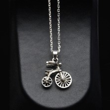 Silvalli 545 Bisiklet Figürlü Gümüş Kolye