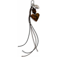 Trend Aksesuar Saçaklı Kalp Detaylı Anahtarlık ve Çanta Charmı