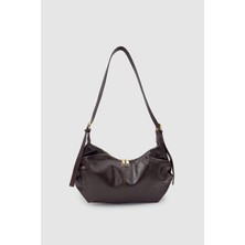 Wuclo Lilsa Ayarlanabilir Askılı Yumuşak Form Baget Omuz Çantası Acı Kahve