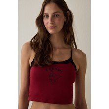 Penti Bordo Removable Padded Crop Atlet