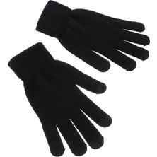 Velmora Fashion Erkek Triko Dokuma Eldiven - Siyah -Vlmr