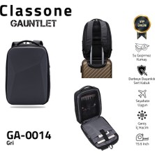 Classone GA-0014 Gauntlet V1 Sert Kabuk Serisi 15.6 Inch Wtx Pro Su Geçirmez Kumaş  Laptop Çantası - Gri