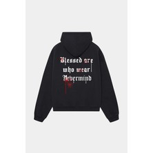 Nevermind Blessed Are Who Wear Oversize Unisex Kapüşonlu Sweatshirt