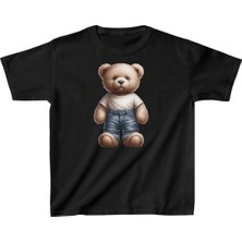 Velmora Fashion Unisex Çocuk Baskılı T-Shirt - Siyah -Vlmr