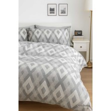 Femina Trendy Mira Home Iç Içe Baklava Desen Gri Pamuklu  Nevresim Takımı
