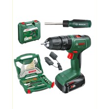 Bosch Easyımpact 18V-40 Akülü Vidalama (Tek) Batarya 2 Ah, X-Line 50 Parça Uç Seti ve Tornavida