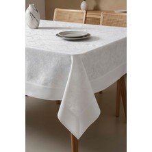 Damascus Beyaz Masa Örtüsü 160X220 cm