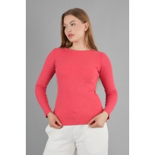 Bayan Uzun Kollu Bisiklet Yaka Fitilli Bluz