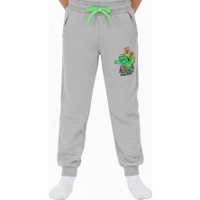 Crassi Erkek Çocuk Eşofman Altı Minecraft Baskılı 2 İplik Şardonlu