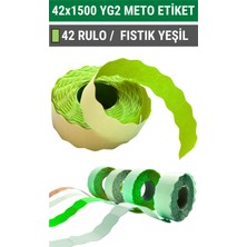 42X1500 Meto Etiket | Yg2 | 42 Rulo | Fıstık Yeşil | Tekstil, Konfeksiyon | Ürün Etiketi | Yapışkan