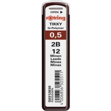 Rotring Min 0.5 mm 2b Kalem Ucu, Siyah, 12 Uçlu, Yüksek Polimer