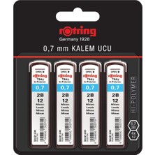 Rotring 4 Adet Tikky 0,7 2B Hı-Polymer Kalem Uç Kırmızı Renkli Yüksek Performans