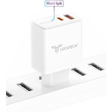 Lucatech Samsung A70 / A71 / A72 / A73 / M21 / M51 / S23 / S24 / S25 Ultra Uyumlu 45W Hızlı Şarj Adaptörü