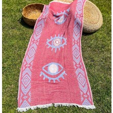 Bidoluraf 90X180 Çift Taraflı 3 Kat Müslin Göz Desenli Kilim Motifli P