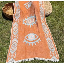 Bidoluraf 90X180 Çift Taraflı 3 Kat Müslin Göz Desenli Kilim Motifli P