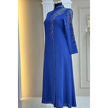 Amine Hüma Elisa Abiye Elbise Indigo