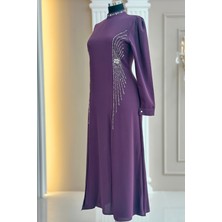 Amine Hüma Duru Abiye Elbise Violet