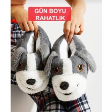 papucumun dünyası Unisex Yumuşak Taban Sevimli Köpek Panduf Yetişkin ve Çocuk Kız ve Erkek  Panduf