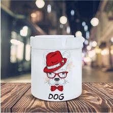 Kırmızı Şapkalı Köpek Baskılı Küllük Seramik Kül TABLASI-25489