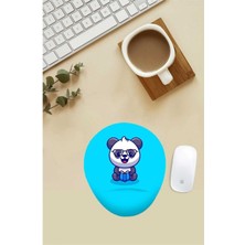 Mutlu Panda Desenli Bilek Destekli Mouse Pad