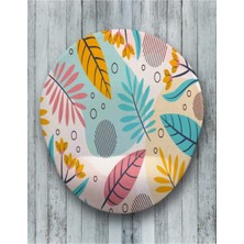 Yaprak Desen Oval Bilek Destekli Mouse Pad