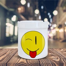 Göz Kırpan Gülen Yüz Baskılı Seramik Küllük 201456