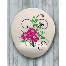Pembe Çiçekler Oval Bilek Destekli Mouse Pad