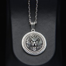 Silvalli 573 Aslan Başı Gümüş Kolye