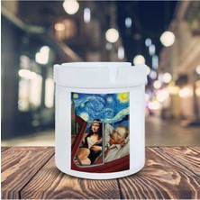 Mona Lisa Van Gogh Küllük Illüstrasyon Baskılı Kül Tablası K-54
