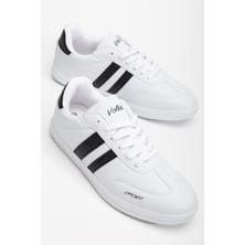 Dilimler Ayakkabı Erkek Spor Ayakkabı Beyaz Samba Model Ince Taban Bağcıklı