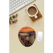 The Scream By Edvard Munch Desenli Bilek Destekli Mouse Pad