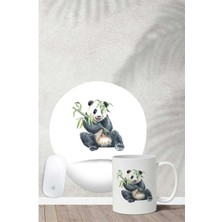 Oyuncu Panda Desenli Bilek Destekli Mouse Pad Kupa Seti