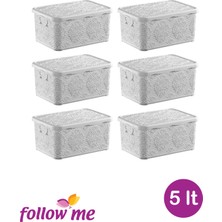Follow Me Nakış Çok Amaçlı Kutu 5lt (Beyaz)(6 Adet)
