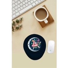 Flamingolu Astronot Desenli Bilek Destekli Mouse Pad