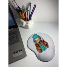Gözlüklü Köpek Bilek Destekli Mouse Pad