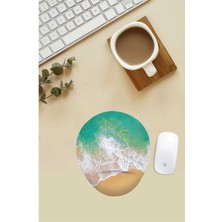 Deniz ve Kumsal Desenli Bilek Destekli Mouse Pad