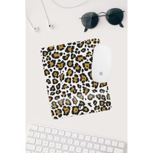 Leopar Desenli Bilek Destekli Dikdörtgen Mouse Pad