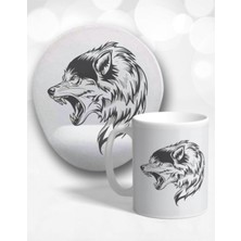 Wolf Bilek Destekli Mouse Pad ve Kupa Bardak Seti