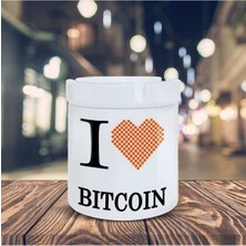 I Bitcoın Para Birimi Baskılı Küllük Seramik Kül TABLASI-20879
