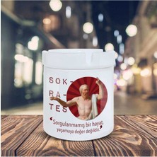 Sokrates Küllük Sorgulanmamış Hayat Baskılı Kül Tablası K-90