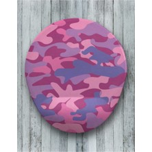Pembe Kamuflaj Oval Bilek Destekli Mouse Pad
