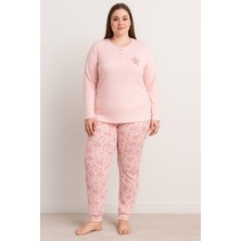 Pemilo Kadın 0330 Büyük Beden Raporlu Pijama Takımı