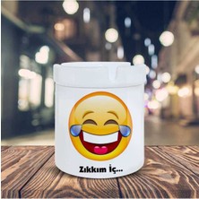 Zıkkım Iç Espirili Gülen Emoji Baskılı Şık Küllük Şık KÜLLÜK-70147